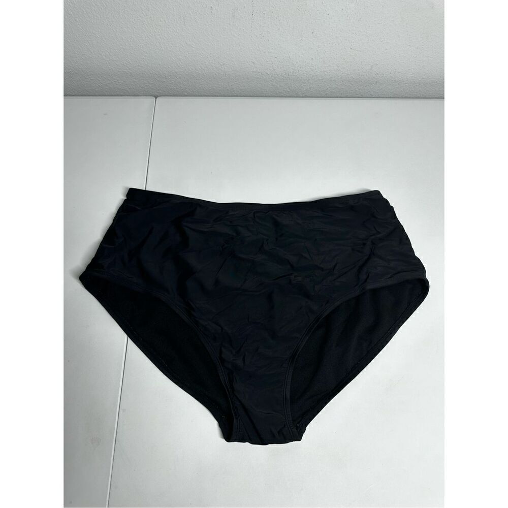 Time & Tru Women’s High Waist Bikini Bottom Black Size 2X ( 20W -22W) EUC
